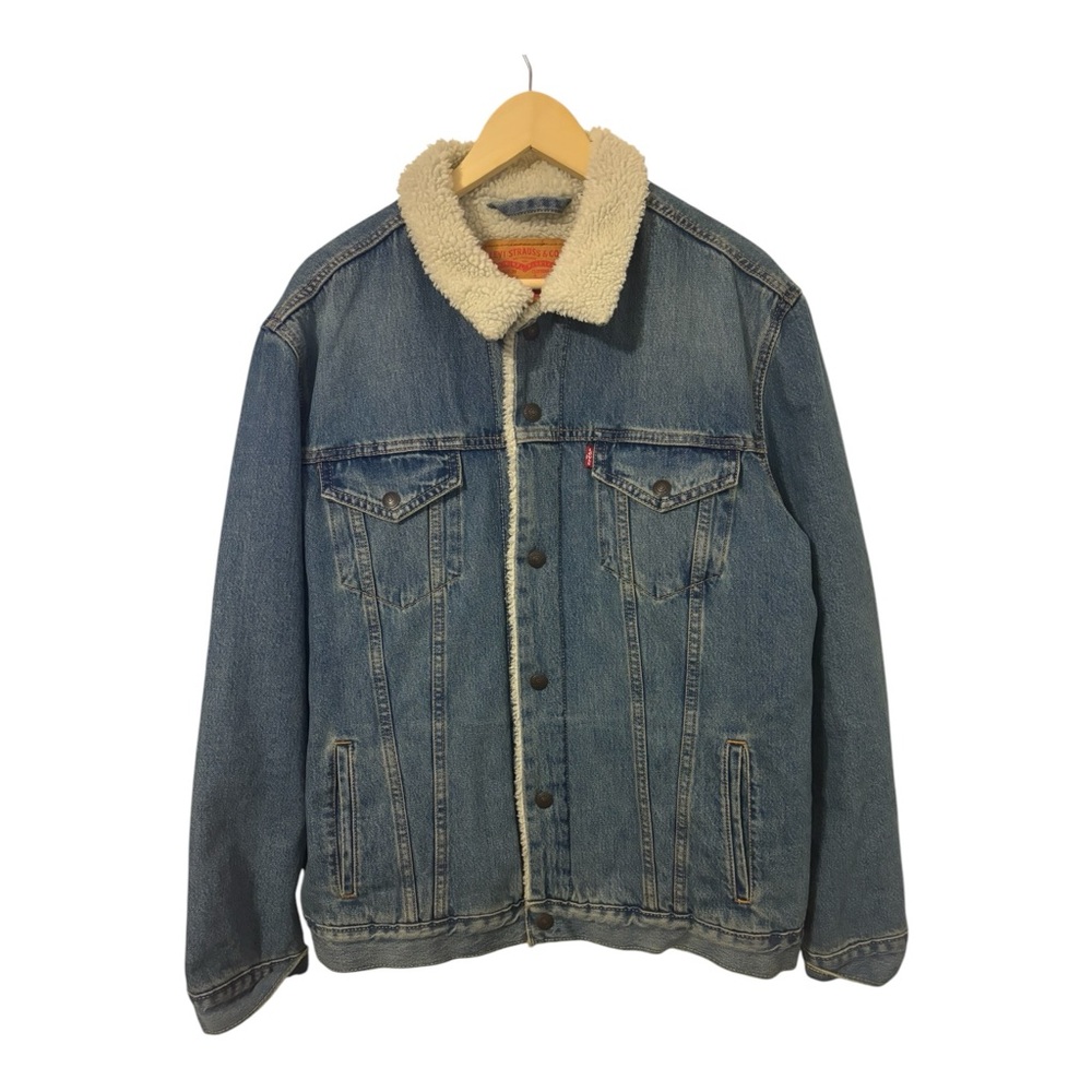 Levi's Blue Denim Sherpa Jacket